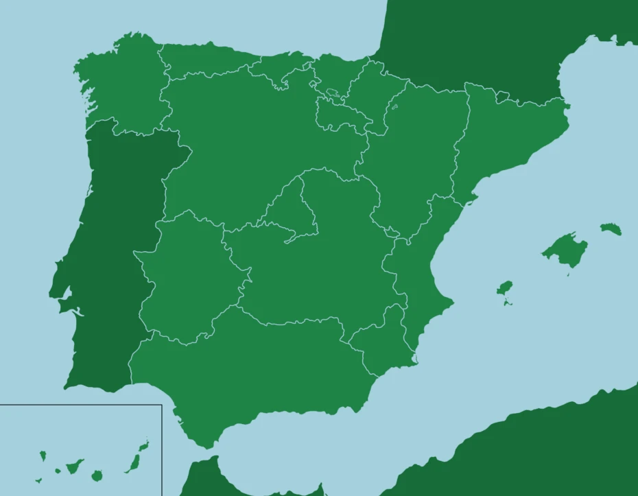 Mapa de España dividido por comunidades autónomas
